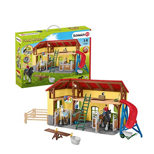 Schleich Farm World 30-piece Horse Stable Playset with Farm Animals for Kid NEW_1