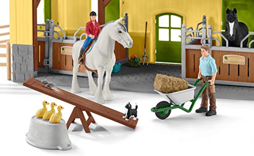 Schleich Farm World 30-piece Horse Stable Playset with Farm Animals for Kid NEW_7