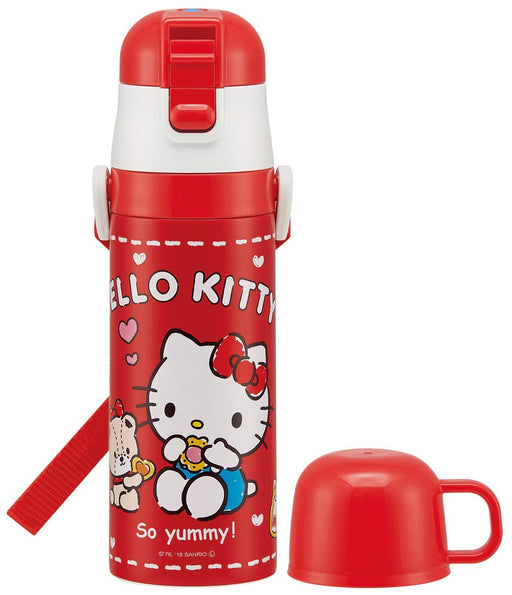 Skater Mag Bottle for Kids 2 WAY stainless steel with cup Hello Kitty SKDC4 NEW_1