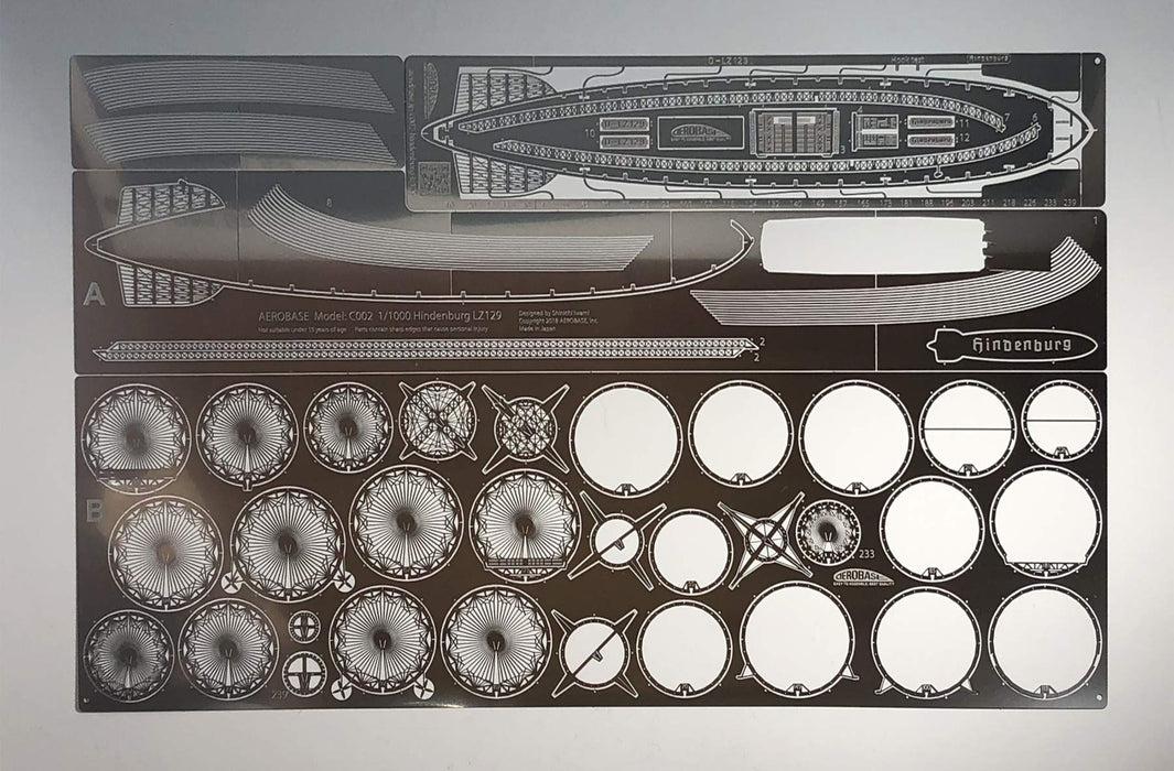 Aero Base C002 1/1000 Hindenburg LZ129 Metal Model Assembly Kit Made in Japan_6