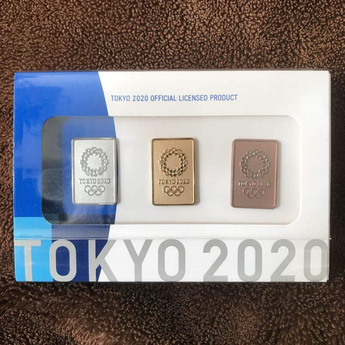 Pin Badge Set Tokyo 2020 Olympic Emblem Gold / Silver / Bronze Licensed Product_1