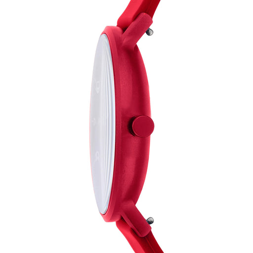 Scagen Wrist Watch AAREN SKW6512 Red Aluminum Case Silicone Strap Analog NEW_2