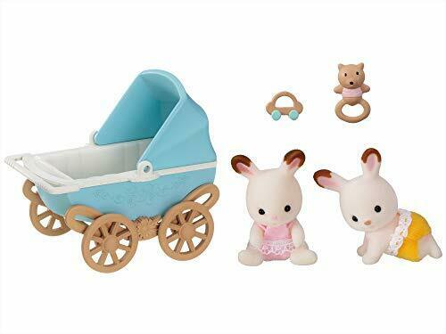 EPOCH Twins and furniture set of Sylvanian Families Chocolate Rabbit DF-14 NEW_1