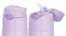 Thermos water bottle light purple 550 ml vacuum insulation straw bottle FHL-551_3