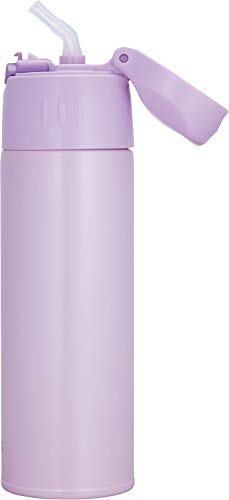 Thermos water bottle light purple 550 ml vacuum insulation straw bottle FHL-551_4