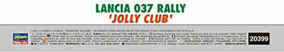 Hasegawa 1/24 Scale LANCIA 037 RALLY 'Jolly Club' Plastic Model Kit NEW_4