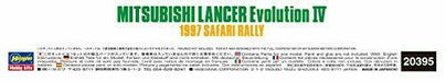 1/24 Mitsubishi Lancer Evolution IV 1997 Safari Rally Plastic Model 20395 NEW_4