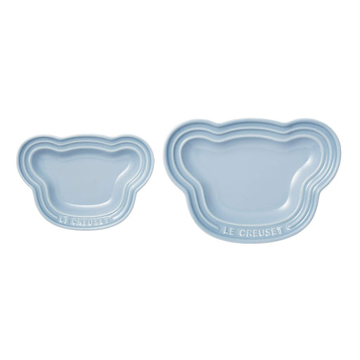 Le Creuset Baby Bear Plate Dish Set Coastal Blue Stoneware Microwave Safe_1