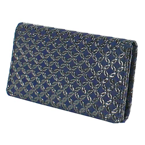 INDEN-YA business card holder for Men navy blue x black 2501-04-177 Leather NEW_1