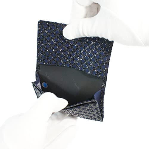 INDEN-YA business card holder for Men navy blue x black 2501-04-177 Leather NEW_3