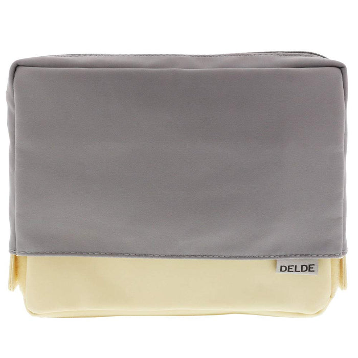 Sun-Star Stationery Square Pouch Delde L Size Gray x White Nylon S2281562 NEW_1