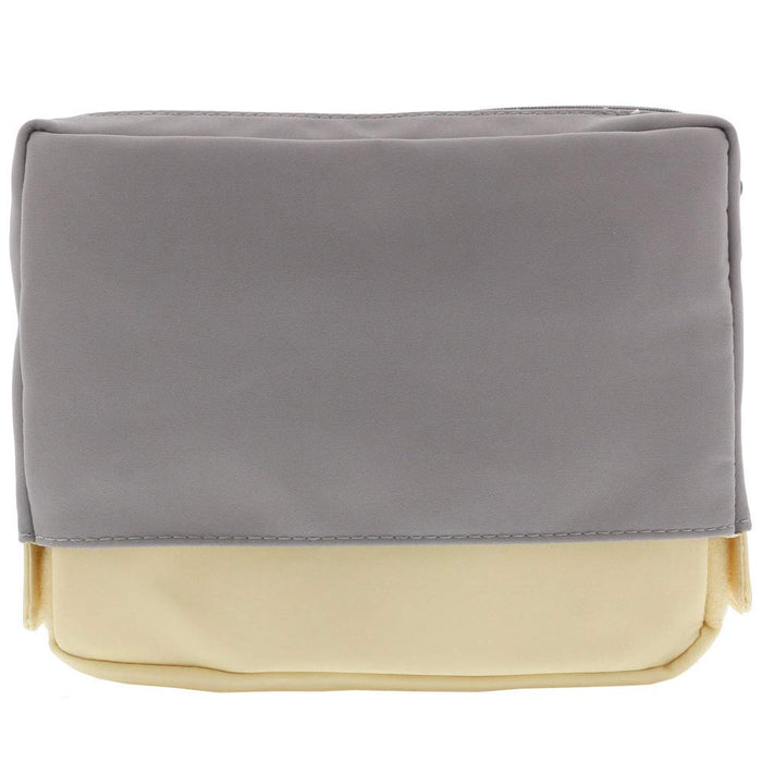 Sun-Star Stationery Square Pouch Delde L Size Gray x White Nylon S2281562 NEW_2