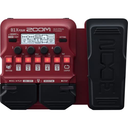 ZOOM B1X FOUR Bass Guitar Multi-Effects Processor 500mA Red NEW from Japan_1