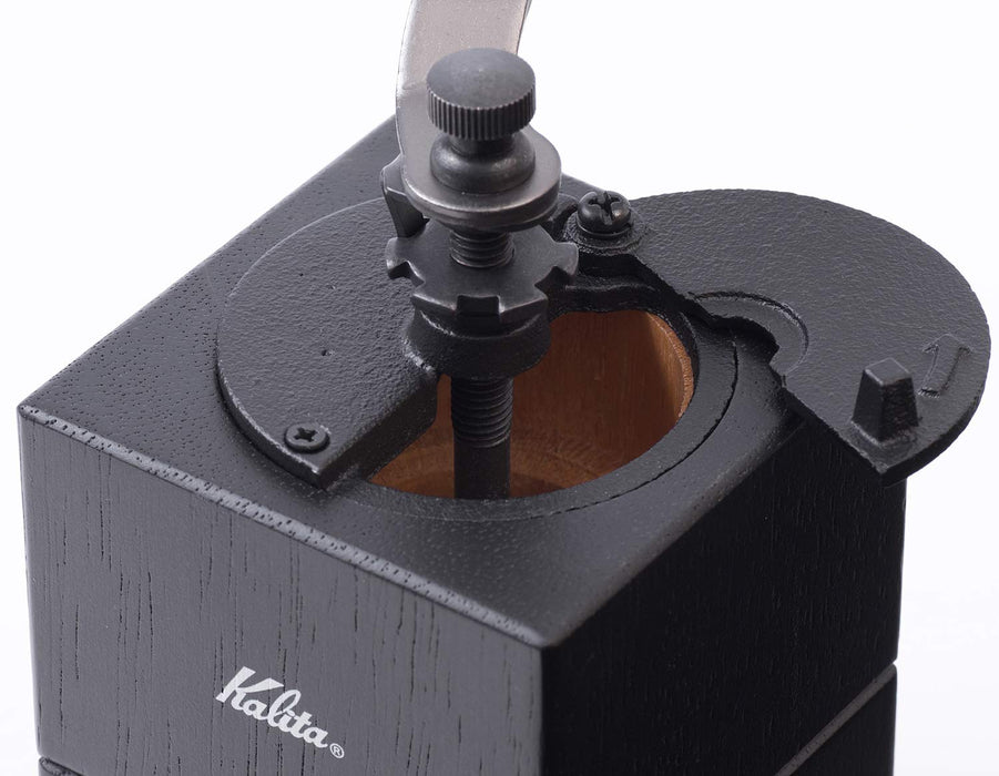 Kalita Coffee Mill Hand Grinding Black Cubic Wooden Mill #42165 antique design_3