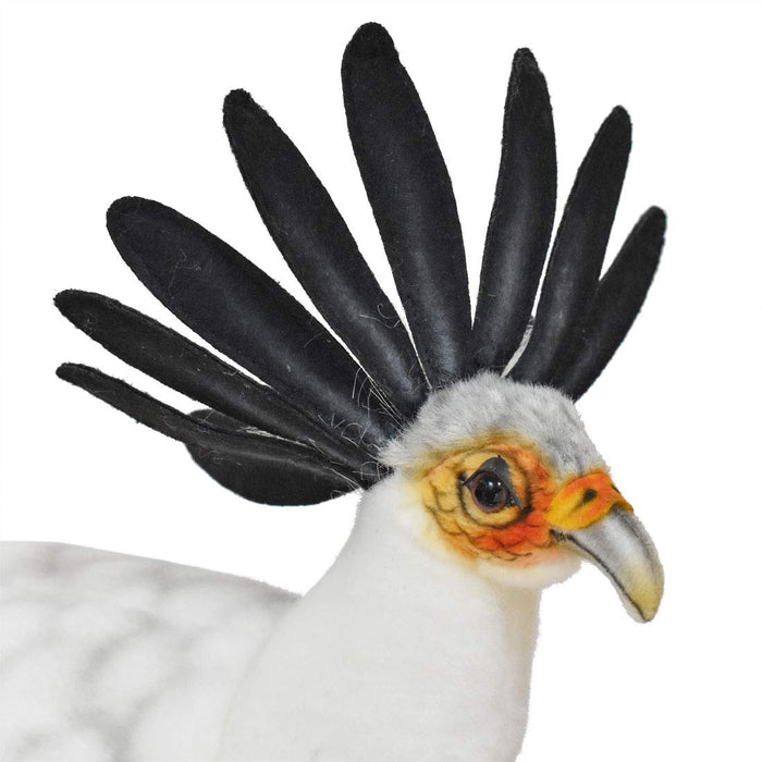BH7639 HANSA Secretarybird 59 Real Animal Plush Toy Acrylic White Black crest_4