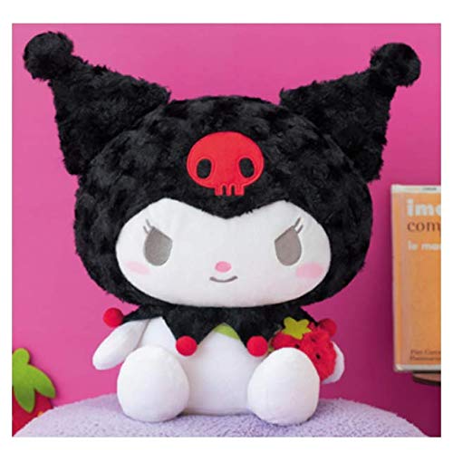 Sanrio MY MELODY KUROMI Plush Doll with Strawberry Pouch FuRyu Prize Character_1