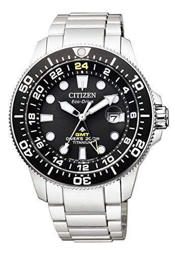 CITIZEN PROMASTER MARINE BJ7110-89E ECO-DRIVE GMT DIVER`S 200m TITANIUM WATCH_1