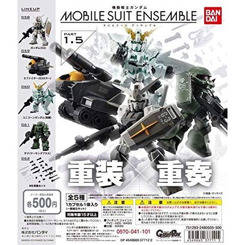 Bandai Mobile Suit Gundam MOBILE SUIT ENSEMBLE 1.5 Set of 5 Gashapon toys NEW_1