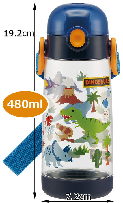 Skater Children water bottle 480ml Dinosaur PDDR5-A 7.2xH19.2cm Shoulder Belt_4
