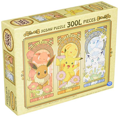 300 Piece Jigsaw Puzzle Flower And Pokemon Pikachu Eevee Vulpix (38 × 53 cm) NEW_1