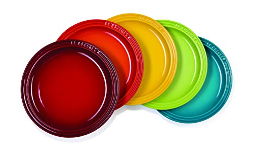 Le Creuset Dish Round Plate LC 23cm Rainbow Cherry Red, Red, Yellow, Green, Blue_1