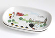 Peanuts Snoopy Elliptical Plate Dish London & Paris Set 2 pieces 3870060 NEW_2