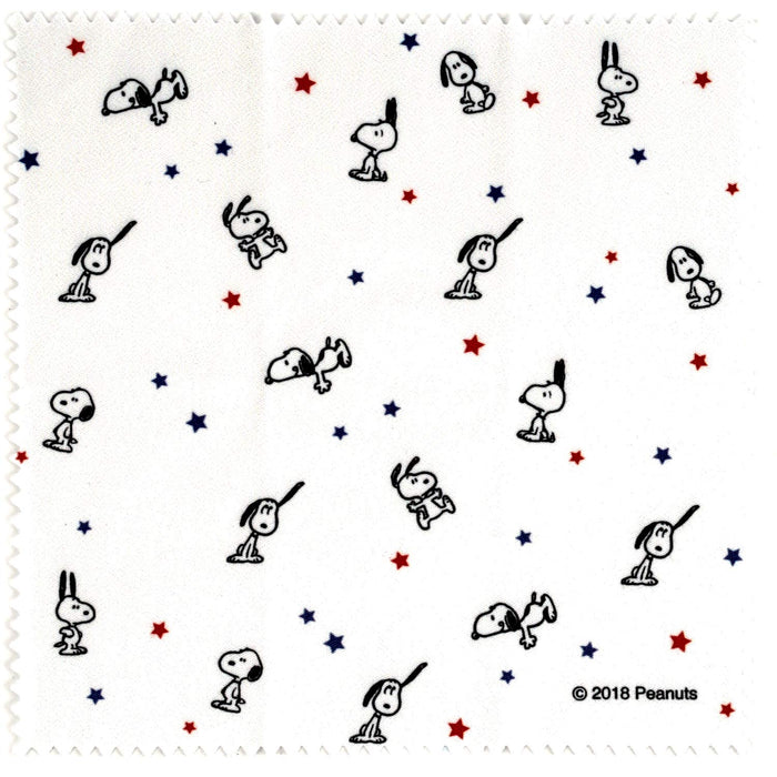 Pearl Glasses pouch white Peanuts Snoopy hopping 2Way Zip Closure with Cloth NEW_4