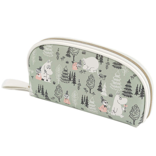 Pearl Glasses Case Moomin Green Zippered Cloth Moomin and Little My CMLF-1412760_1