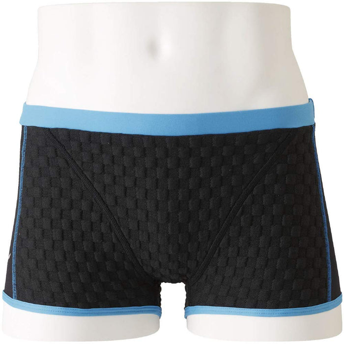 MIZUNO ‎N2MB7576 Men's Swimsuit Exer Suit WD Short Spats S Black/Light Blue NEW_1