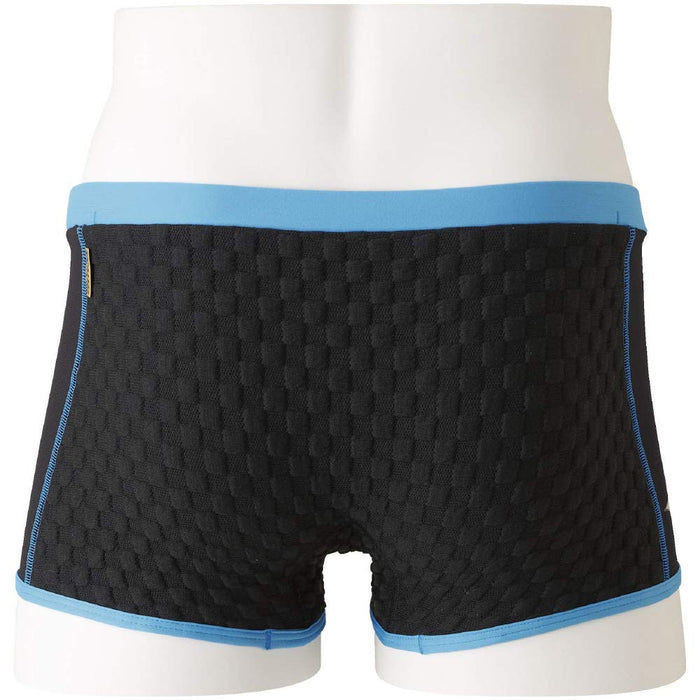 MIZUNO ‎N2MB7576 Men's Swimsuit Exer Suit WD Short Spats S Black/Light Blue NEW_2