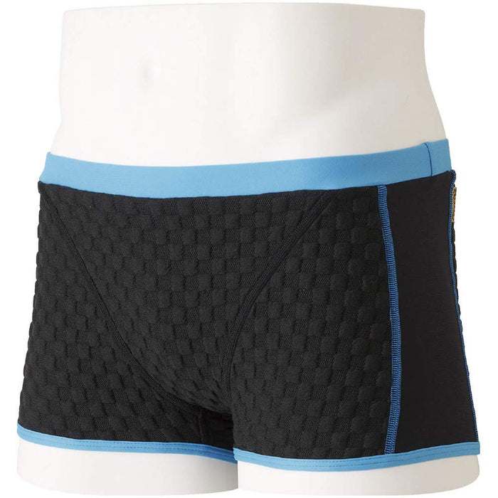 MIZUNO ‎N2MB7576 Men's Swimsuit Exer Suit WD Short Spats S Black/Light Blue NEW_3