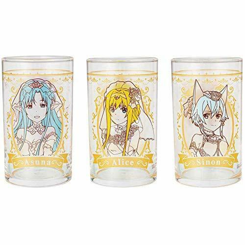 SAO Sword Art Online Ichiban Kuji D Prize glass 3 set Alice Asuna Sinon NEW_1