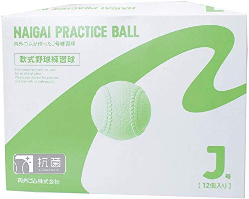 Naigai Baseball Practice Ball 1 Dozen 12 Balls Size J Kids Rubber Made In Japan_1