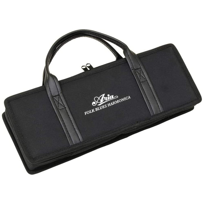 ARIA AH-10 SET 10 holes Blues harmonica 12-keys full set Silver with Soft Case_2