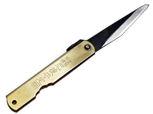 Kanekoma Higonokami Aogami Single-edged Folding Knife Gold NEW from Japan_1