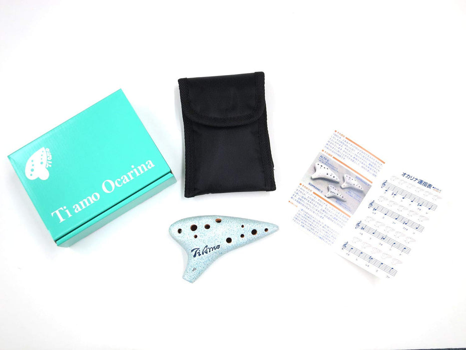 Ti Amo New Standard Ocarina T-NSFBL Soprano F Blue Ceramic with Softcase_3