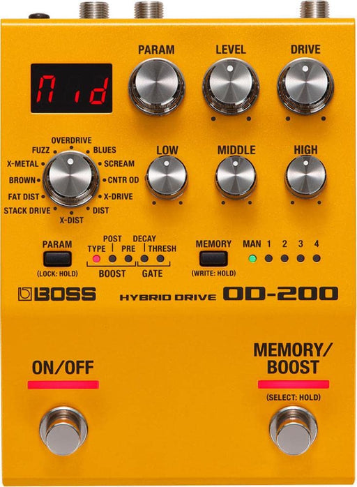 Boss OD-200 Hybrid Overdrive Guitar Effects Pedal Refined body, simple operation_1