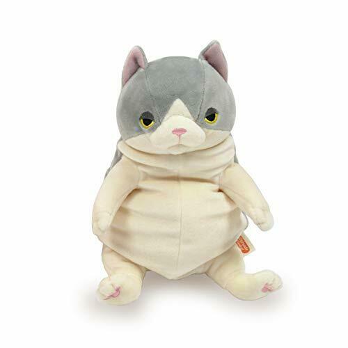 Shinada Grobal Mochineko Hachiware gray M Cat Plush Doll NEW from Japan_1