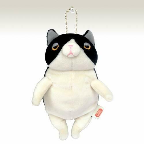 Shinada Global Mochineko Plush Hachiware mini with ball chain NEW from Japan_1