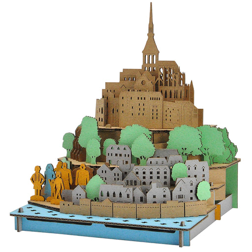 hacomo PUSUPUSU Mont Saint Michel 4393 Cardboard Craft Kit Made in Japan NEW_1