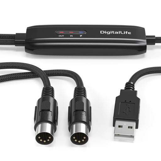 DigitalLife MIDIA01b MIDI to USB Conversion cable 1 IN/1 OUT 1.8m ‎USB Interface_1