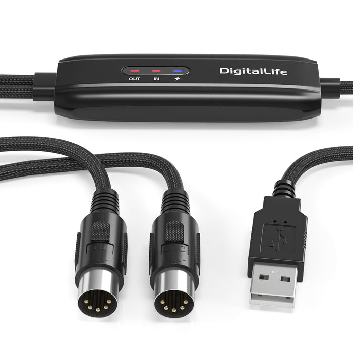 DigitalLife MIDIA01b MIDI to USB Conversion cable 1 IN/1 OUT 1.8m ‎USB Interface_1
