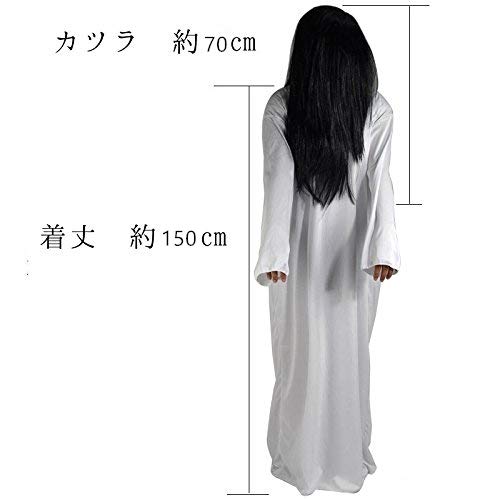 Cicc Halloween Costume wig dress ghost Sadako cosplay costume One-size NEW_3
