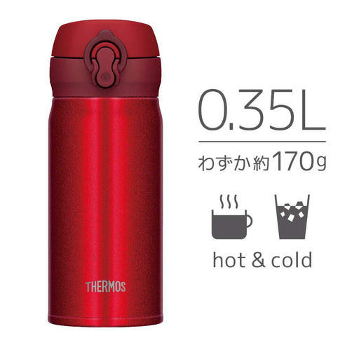 THERMOS Vacuum Insulated Mobile Mug One Touch Open Metallic Red 350ml JNL-354MTR_2