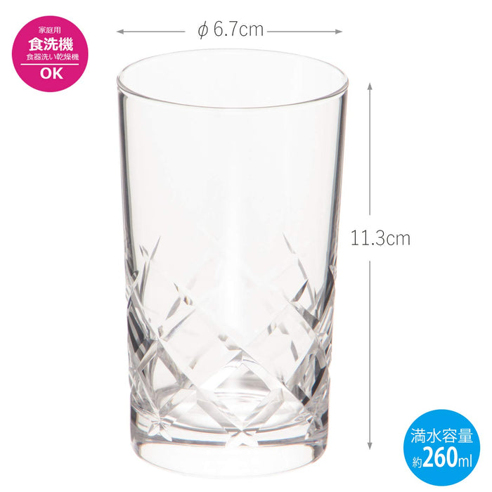 Toyo Sasaki Glass Tumbler Clear 260ml Cresta 8 Made in Japan B-30108-C624-JAN-P_2