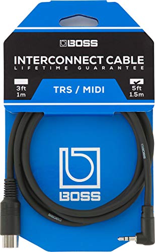 Boss BMIDI-5-35 MDI-TRS 5ft / 1.5m MIDI 5-pin to 3.5mm TRS Stereo L Type Cable_2