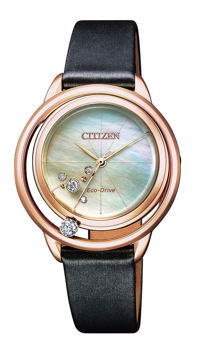 Citizen L Eco-Drive EW5522-20D Solor Women's Watch 2019 Model Black Leather NEW_1