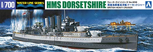 Aoshima Waterline 52693 Royal Navy Heavy Cruiser HMS Dorsetshire 1/700 Scale Kit_2