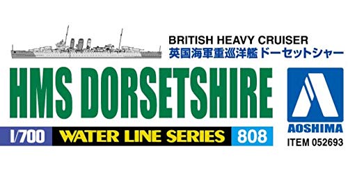 Aoshima Waterline 52693 Royal Navy Heavy Cruiser HMS Dorsetshire 1/700 Scale Kit_3