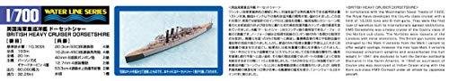 Aoshima Waterline 52693 Royal Navy Heavy Cruiser HMS Dorsetshire 1/700 Scale Kit_4
